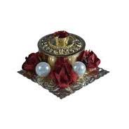 Metal Pearl Studded Kumkum Box