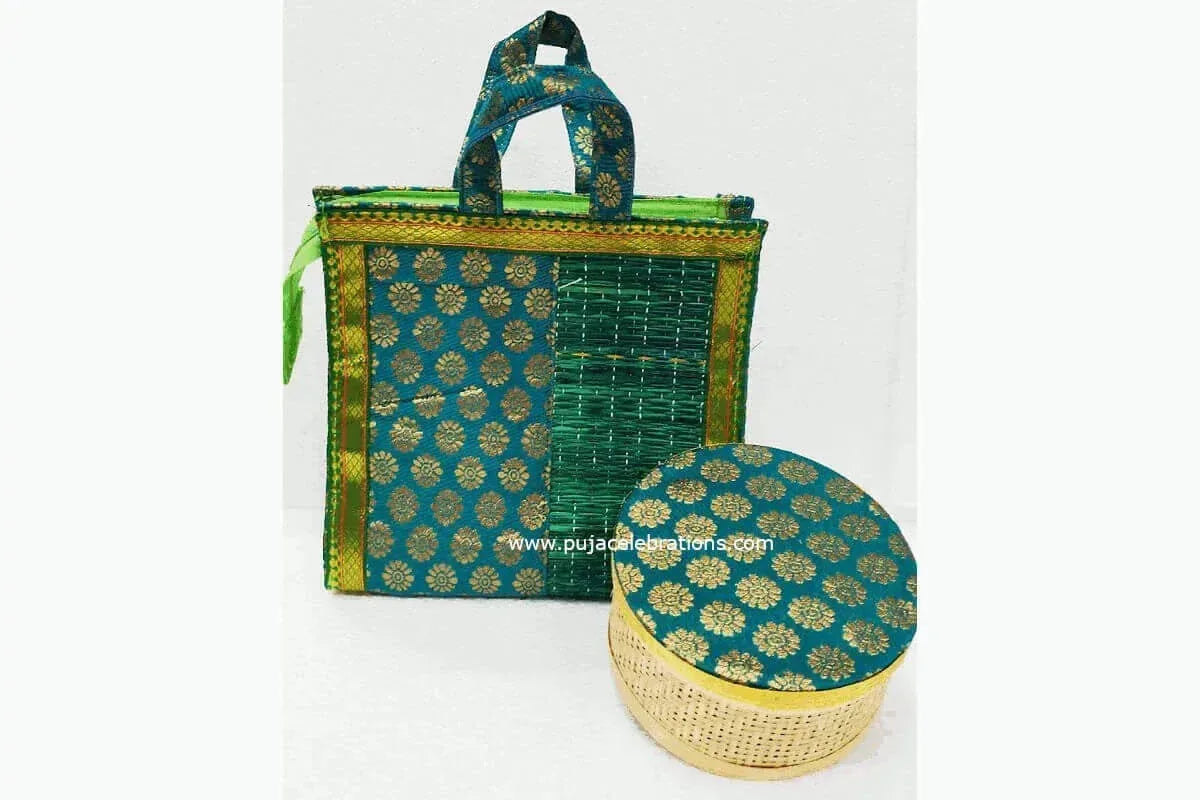 Korai Bag and Bamboo Box Combo - Puja Celebrations