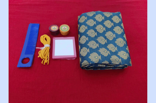 Brocade Blouse Bit Sumangali Set, Return Gifts For Wedding