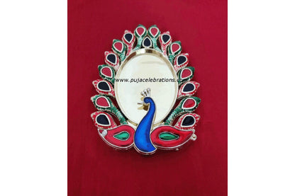 Meenakari Peacock Kumkum Box Sliding Open