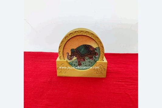 Gemstone Round Coaster - Puja Celebrations