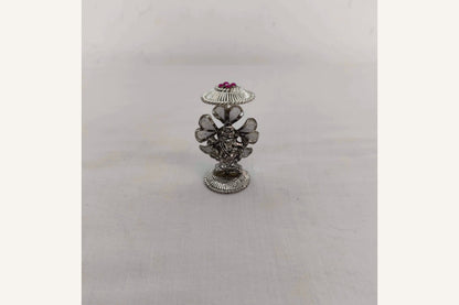 2-inch Antique Silver Ganesh Showpiece with Intricate Detailing