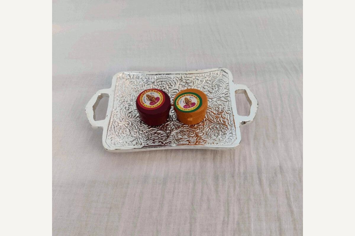 Silver Mini Tray Tambulam Set - Puja Celebrations