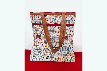Warli Print Tote Handbag |Canvas Tote Bags - Puja Celebrations
