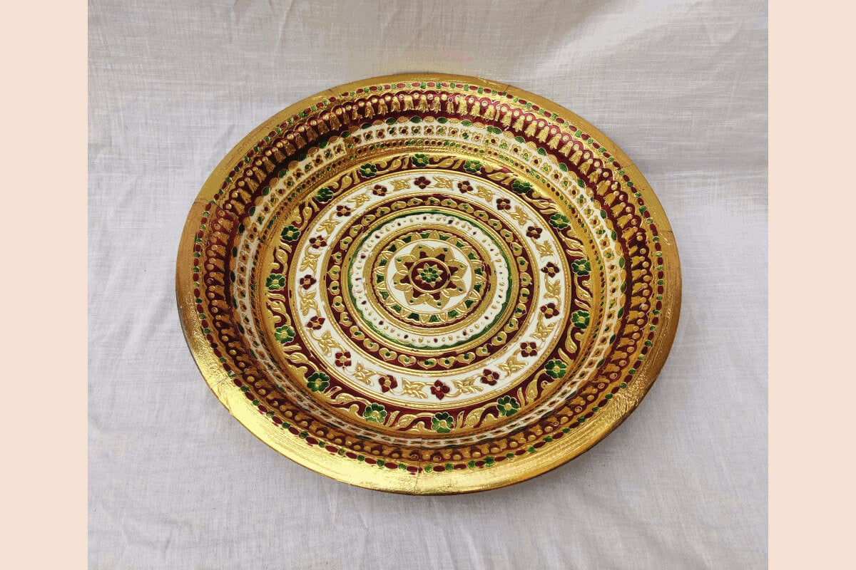 Meenakari Steel Thambulam Parat