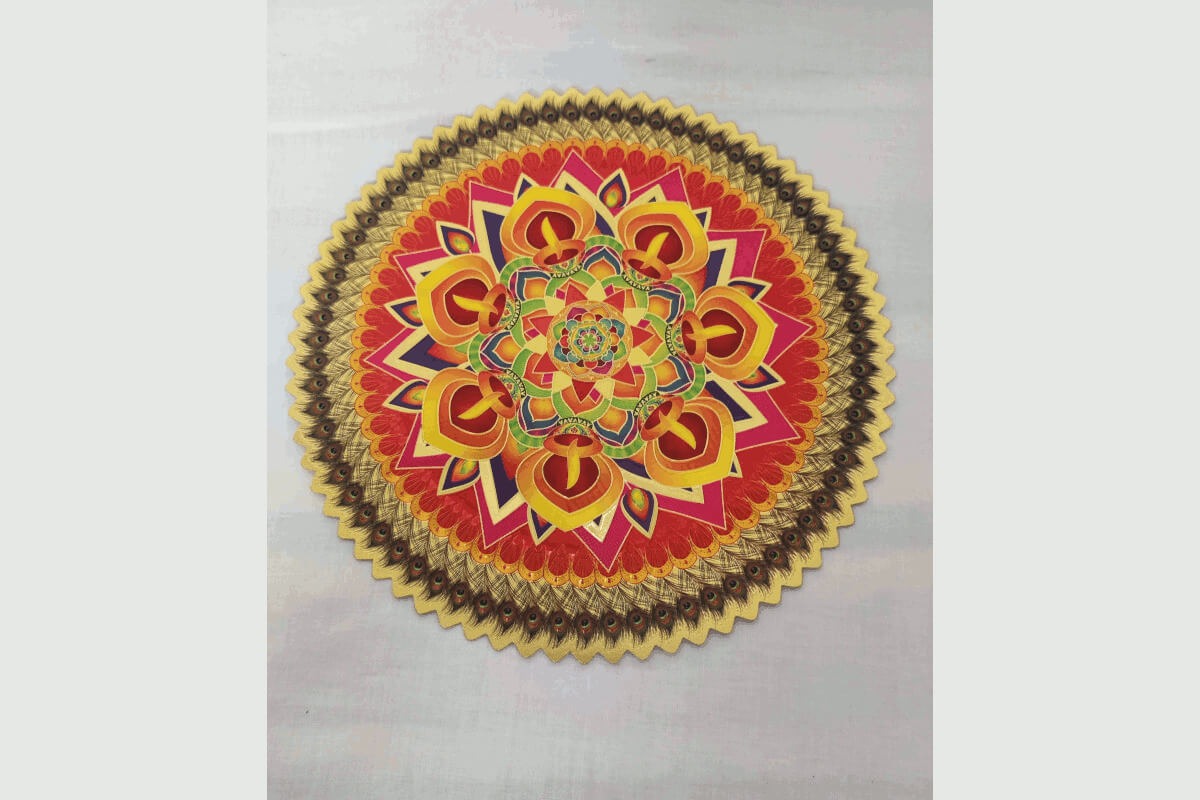 3D Rangoli Kolam Sticker