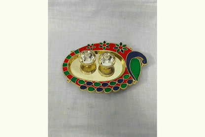 Single Peacock Kumkum Cups - Puja Celebrations