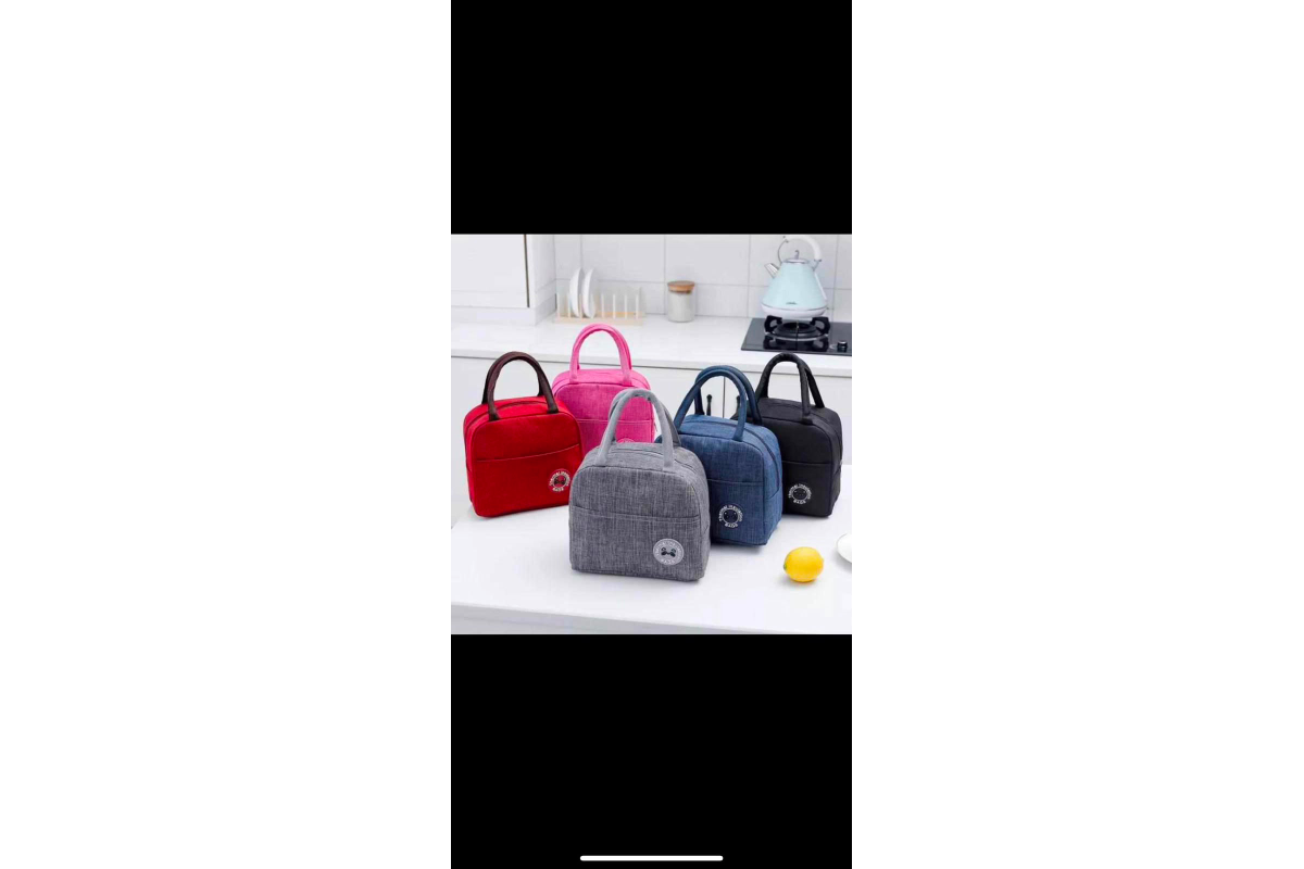 Reusable insulated thermal lunch bag with zipper for wedding return gifts