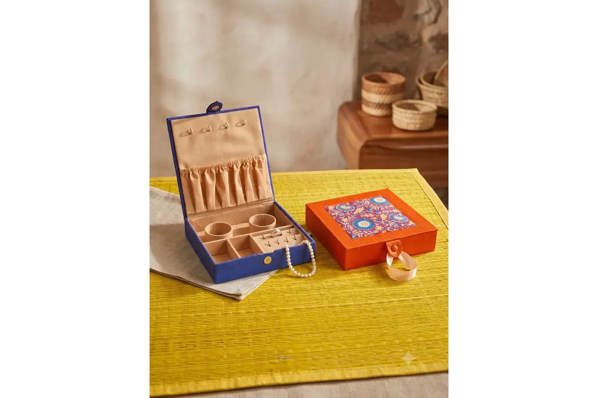 Kalamkari and Brocade Jewel Box