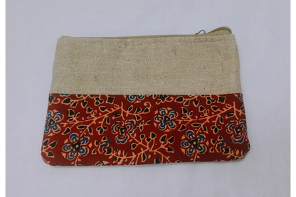 Handcrafted Kalamkari printed purse arranged with Haldi Kumkum for wedding and housewarming return gifts