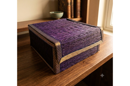 Eco friendly Korai foldable gift box assembled with lid for wedding return gifts