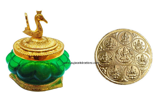 Kubera Lakshmi Pot With Ashtalakshmi Coin, 