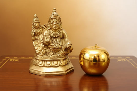 Brass Lakshmi Kubera Idol for Wealth and Prosperity Pooja