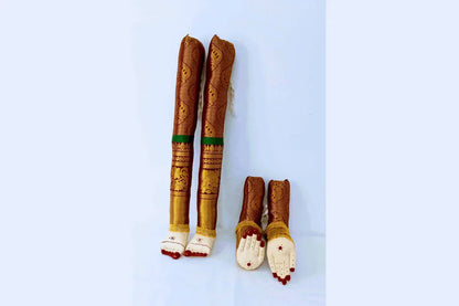 Decorated Pattu Zari Hastham Paadham - Puja Celebrations