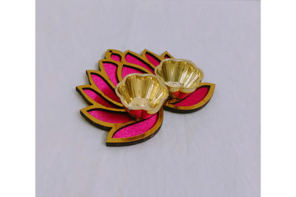 Close-up view of precision cutout MDF lotus petals and hand-painted lacquer finish