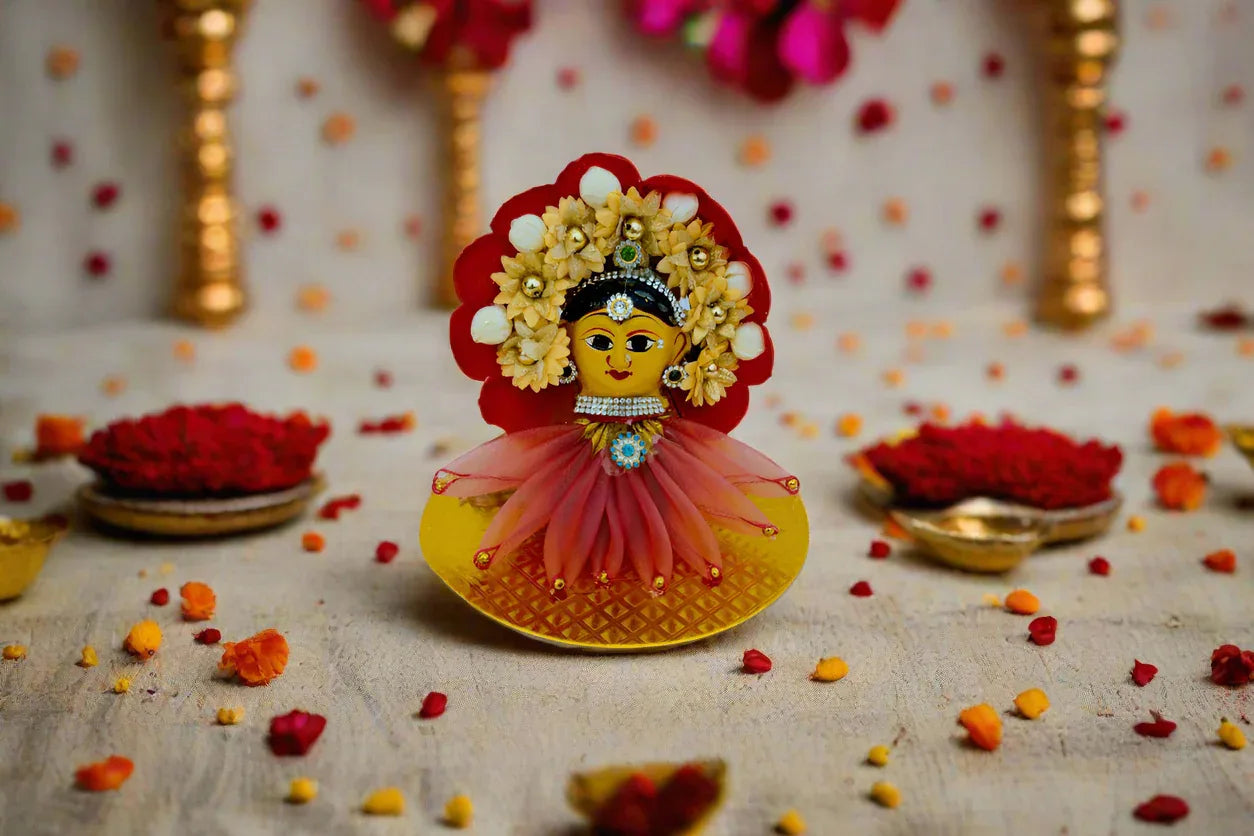 Handcrafted 5.5 inch decorated Ammavaru Gowri face