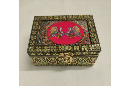 Tanjore Print Wooden Jewel Box