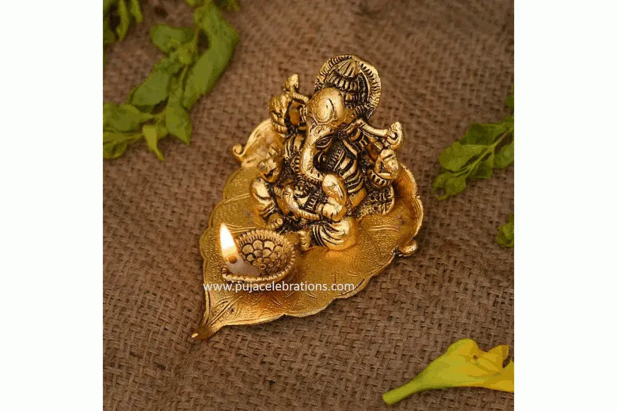 Paan Ganesha Diya in Gold finish for wedding return gifts