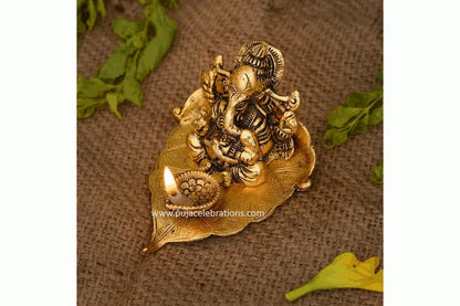 Paan Ganesha Diya in Gold finish for wedding return gifts