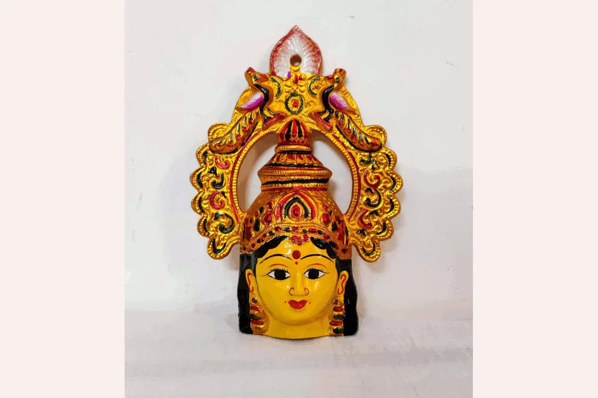 Varalakshmi Devi Amman Yellow Face Mukhvada - Puja Celebrations