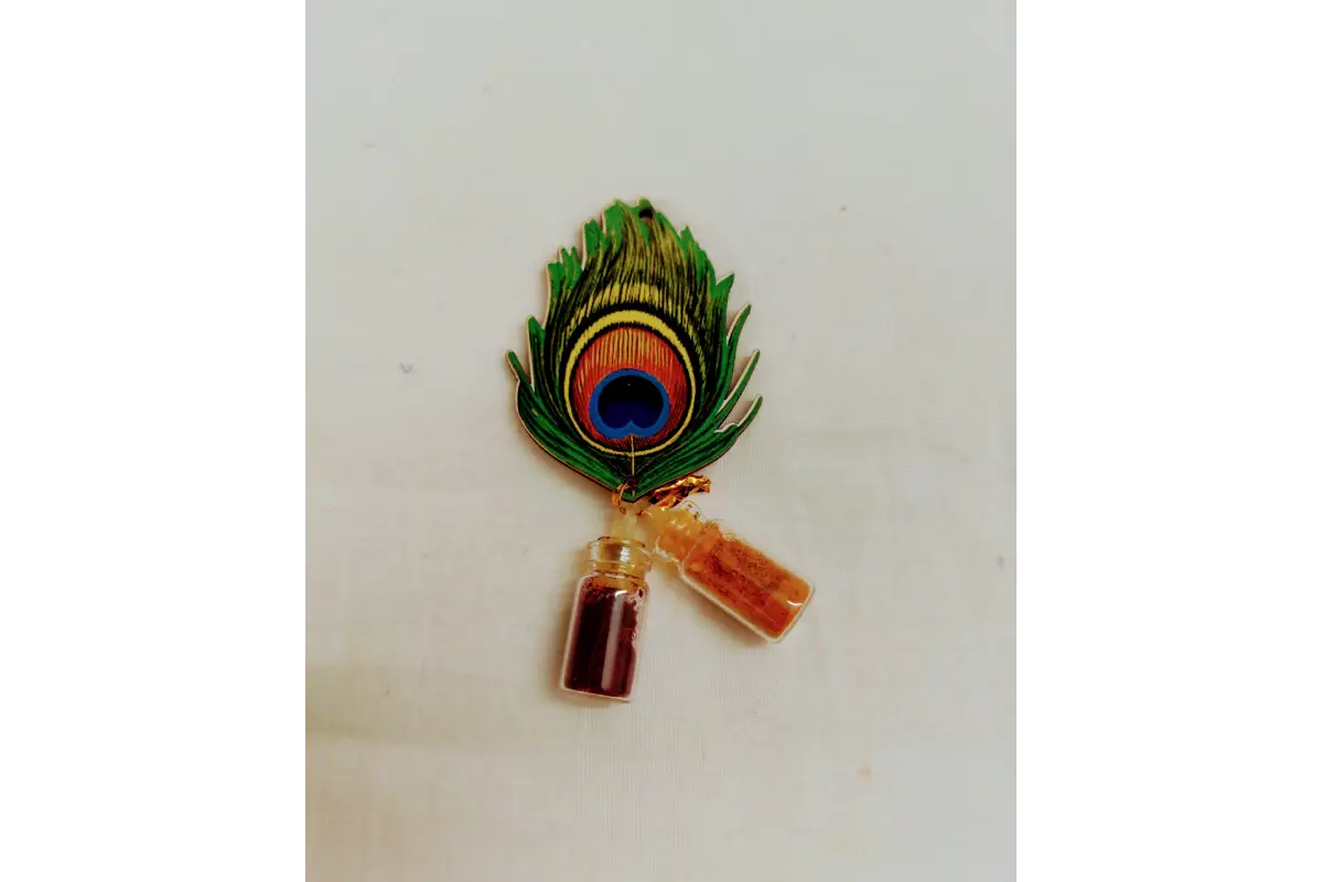 Peacock Feather Haldi Kumkum Set | Wholesale Return Gifts India