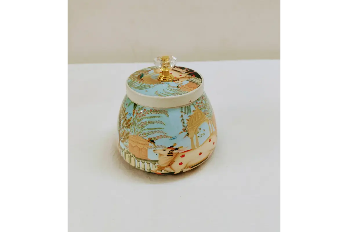 Pichwai Print Gift Jar