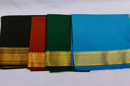 Close-up view of durable polycotton fabric weave and traditional printed pattern on blouse bit