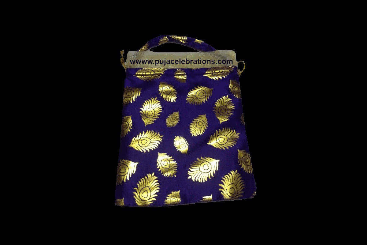 Satin Peacock Feather Potli – Budget Return Gifts Under ₹50
