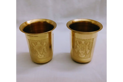 Shanku Chakra Namam glass held in hand showing realistic height and capacity