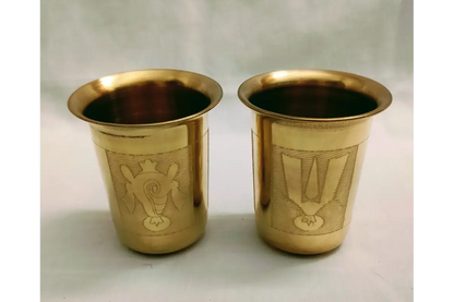 Shanku Chakra Namam glass packed inside return gift box with Haldi Kumkum for guests