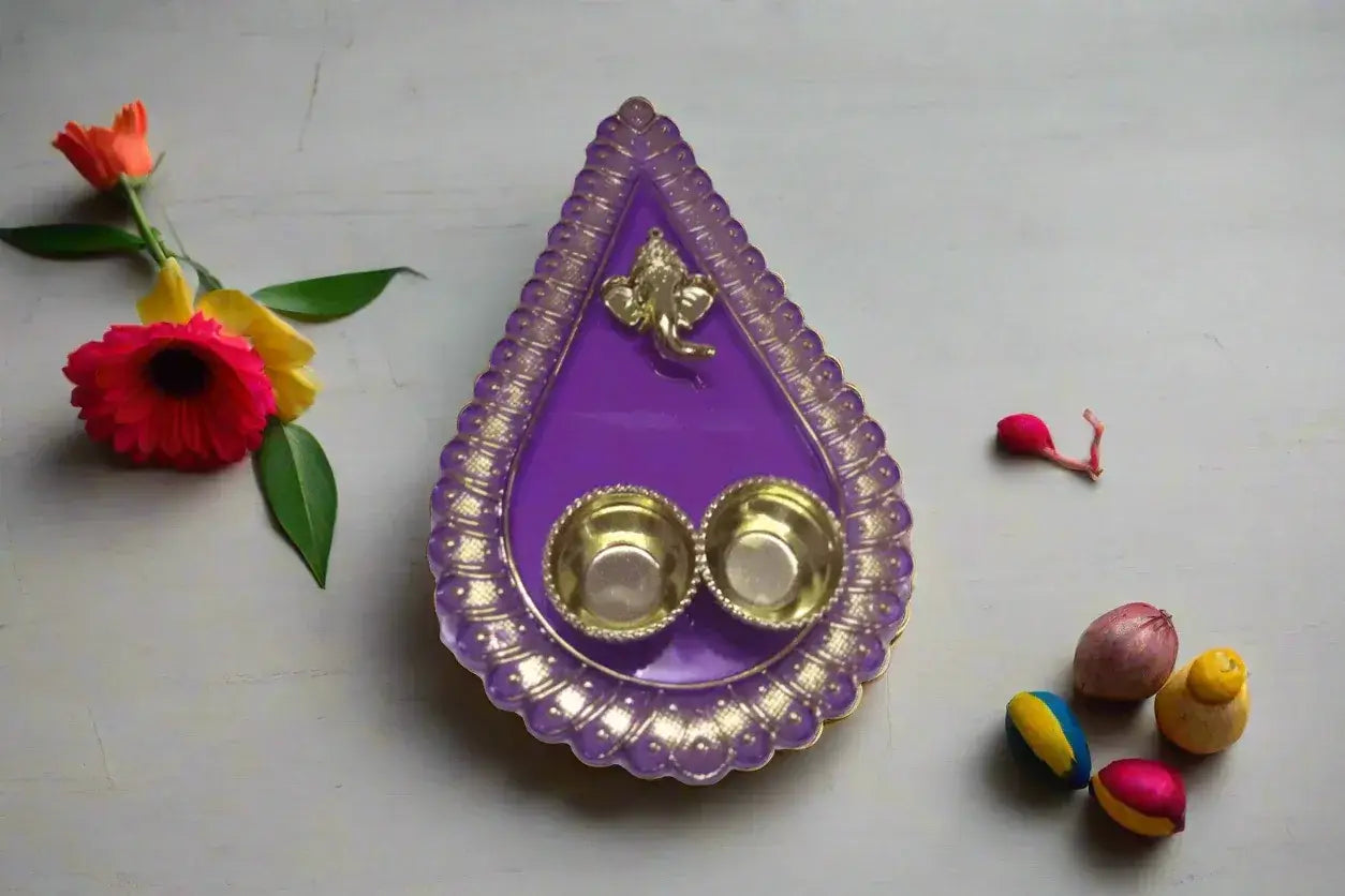 Heart Shaped Acrylic Ganesha Platter for Weddings