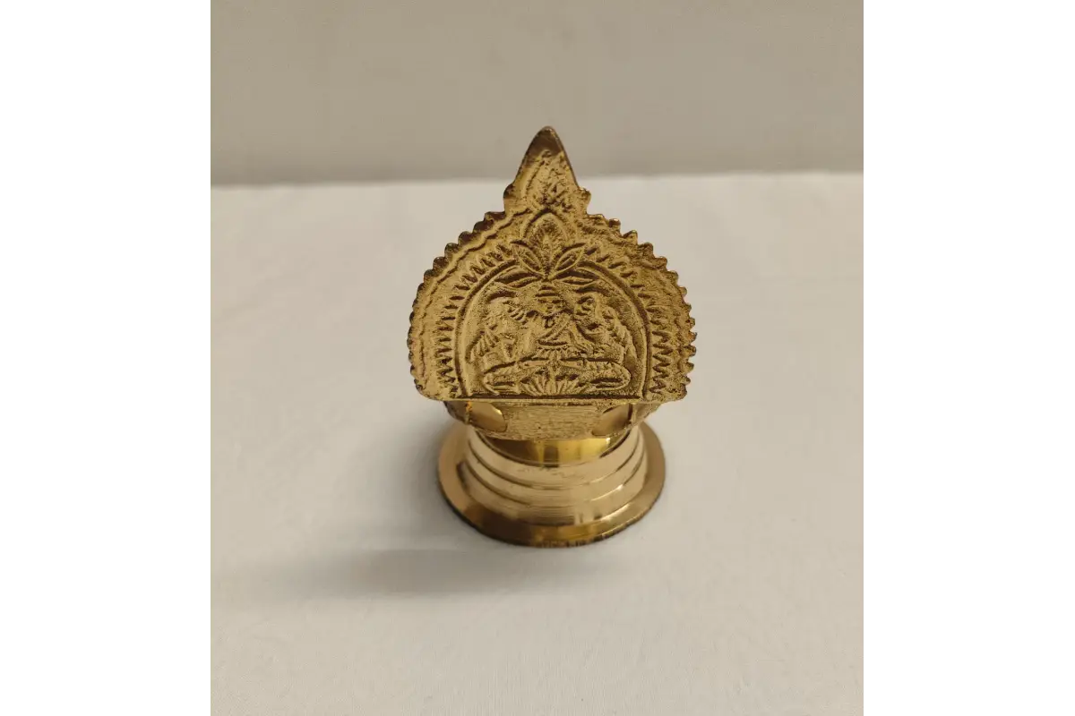 Brass Kamakshi Devi Diya with Plate