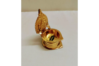 Brass Kamakshi Devi Diya with Plate
