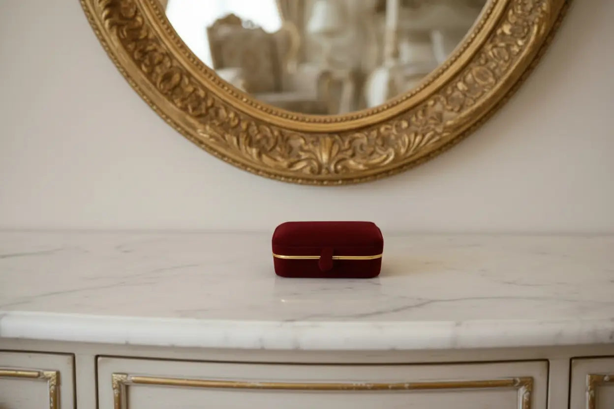 High-quality-maroon-velvet-box-for-rings