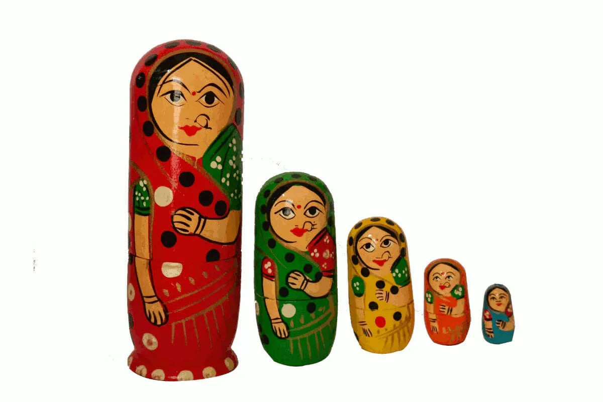 Lady Nested Stacked Dolls - Puja Celebrations