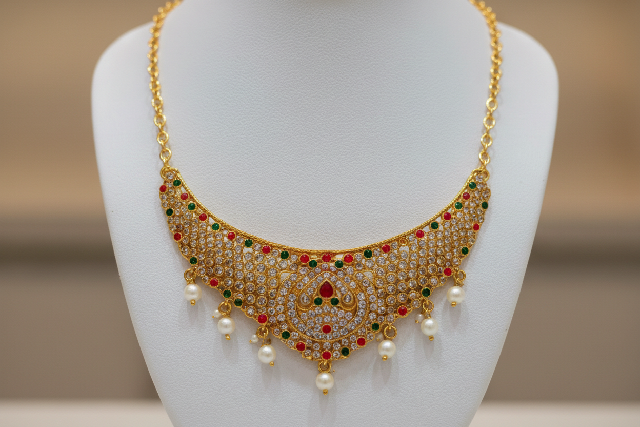 Brass temple jewelry necklace for Amman idol