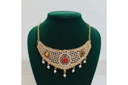 White stonne necklace for amman idol-Puja Celeberations