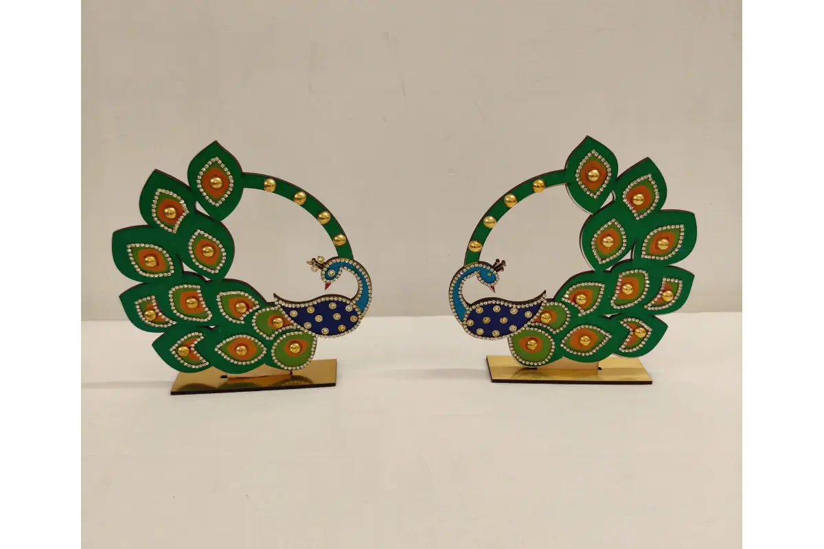 Golu Stand Decoration Peacock Design