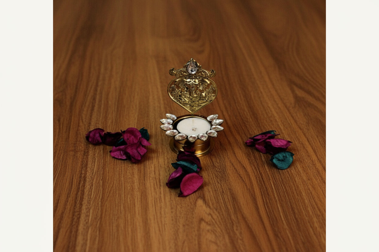 Ganesha Metal Candle Holder