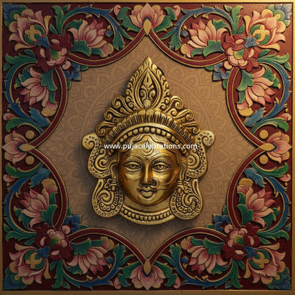 Metal Durga Face Hanging - Puja Celebrations