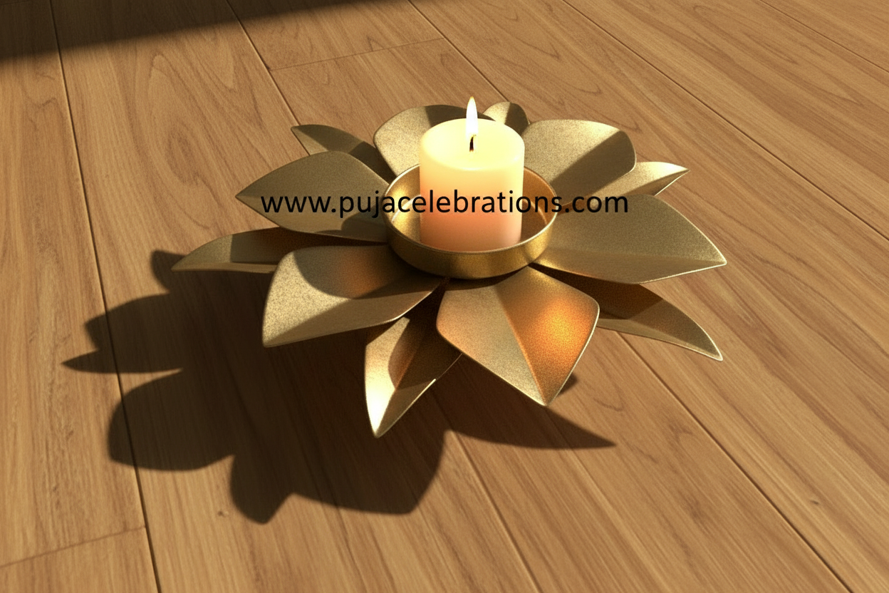 Metal Flower Candle Holder
