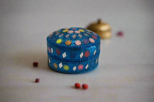 Metal Zari Kumkum Box