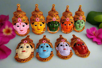 Navadurga Gowri Face Set of 9 - Puja Celebrations