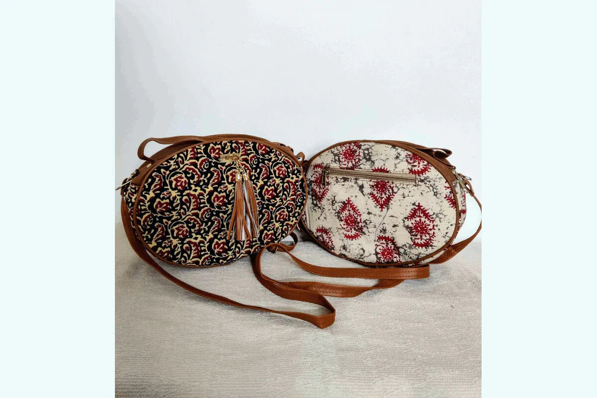 Oval Designer Sling Bag - Puja Celebrations