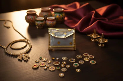 Bindi Holder Pouch Golden - Puja Celebrations