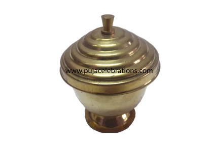 Brass Kumkum Pot - Puja Celebrations