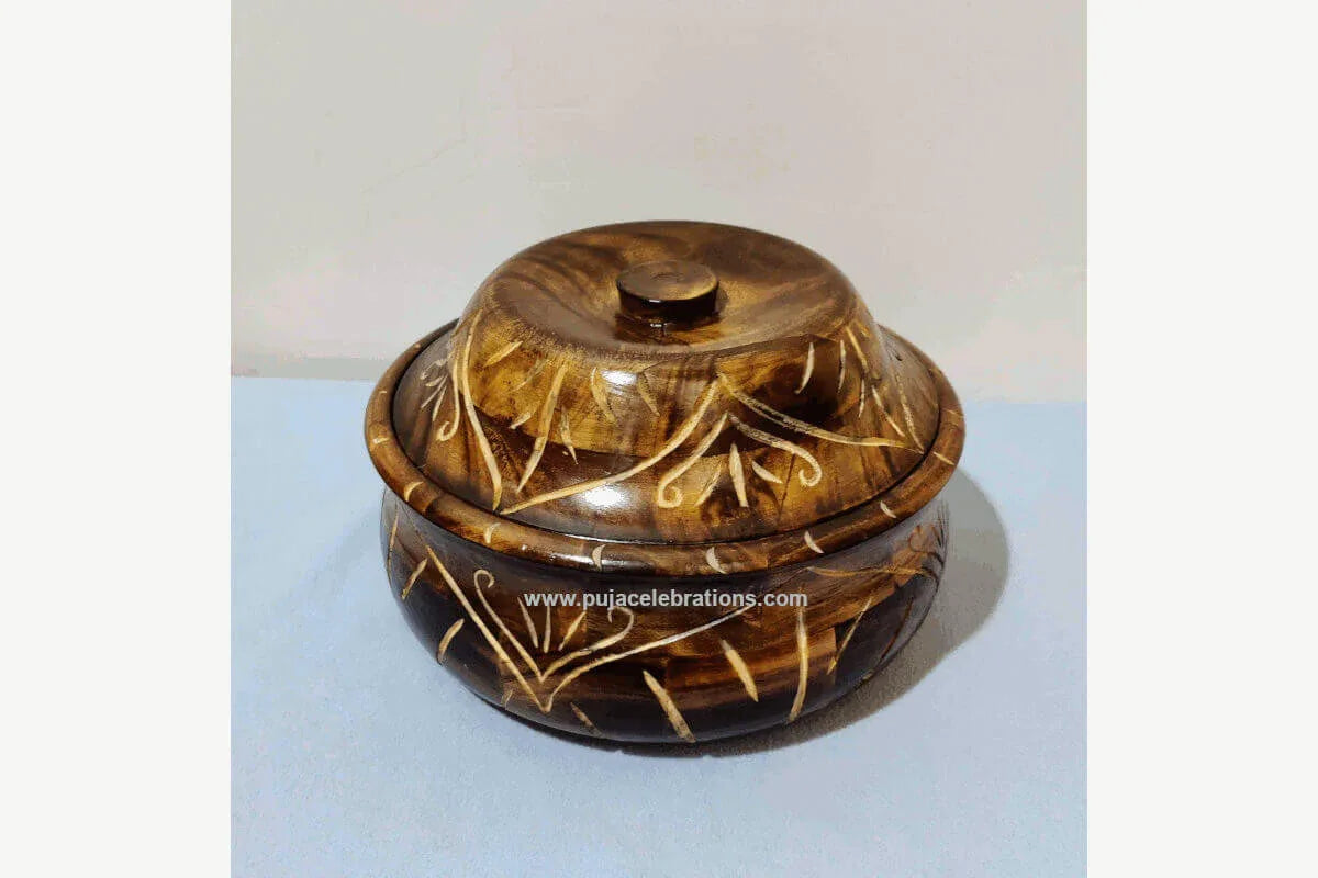 Wood & Steel Chapati Storage Box – Puja Celebrations