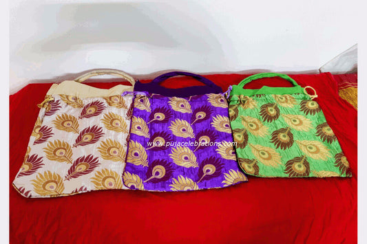 Peacock Feather Design Potli
